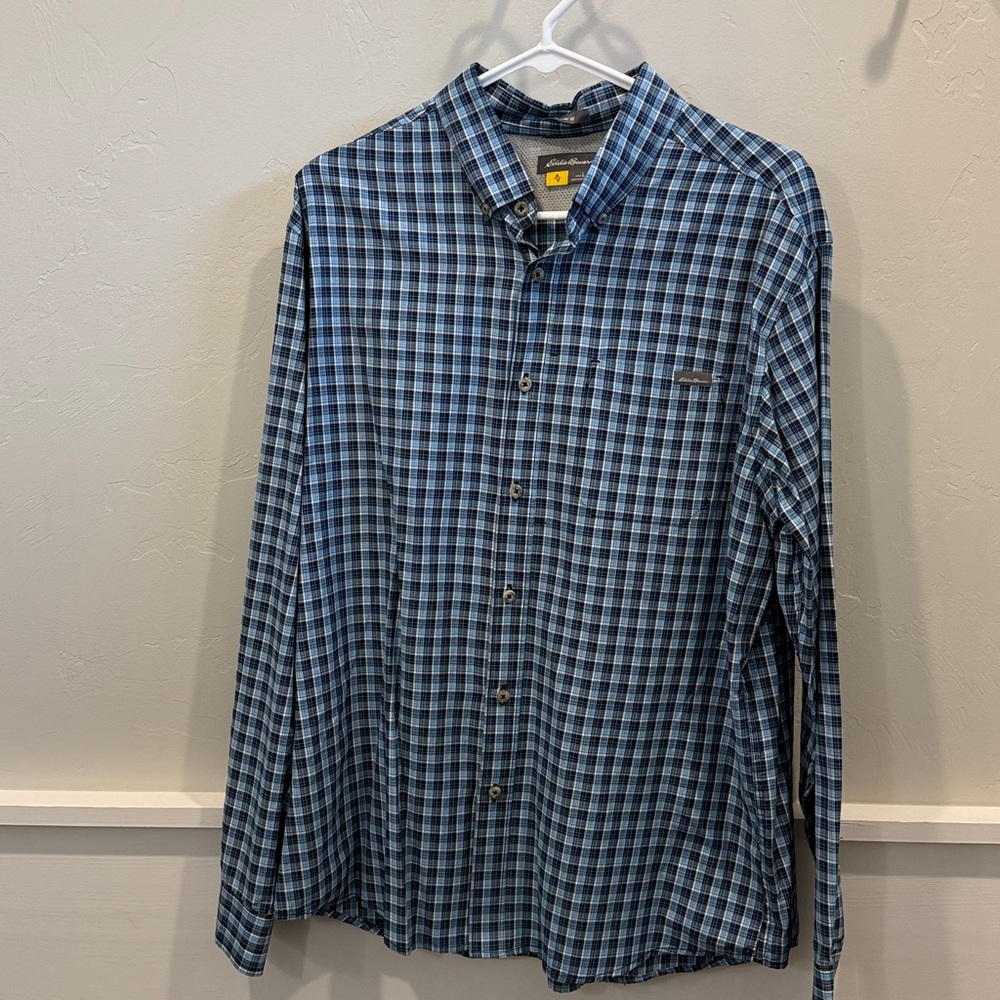 Eddie Bauer Blue Checkered Shirt